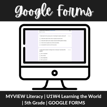 Preview of MYVIEW Poetry Collection Learning the World Google Form- 5th Grade Unit 1 Week 4