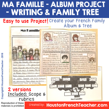 Preview of Ma famille - French Family Project - Writing Presentation + Family Tree + Rubric