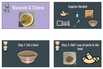 Preview of Mac & Cheese (Special Education Visual Recipes, Sequencing)
