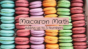 Preview of Macaron Math - Adding up to 3 numbers