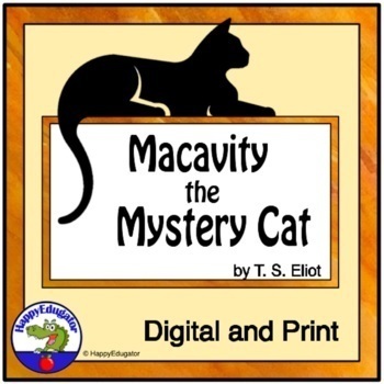 Preview of Macavity the Mystery Cat T.S. Eliot Poetry Reading and Vocabulary with Easel