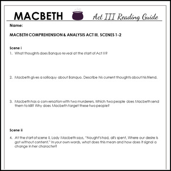 critical thinking questions macbeth