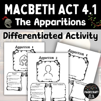 Preview of Macbeth Act 4 Scene 1 Differentiated Art & Translation Activity for Apparitions