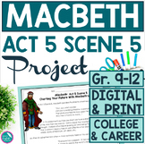 Macbeth Act 5 Scene 5 Creative College Career Activity Digital