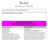 Macbeth Act I Scenes 5-7 Activities