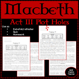 Macbeth Act III Plot Holes