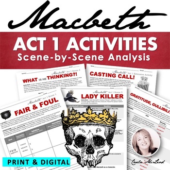 Preview of Macbeth Act 1 Activities - Scene-by-Scene Analysis Activities for Macbeth
