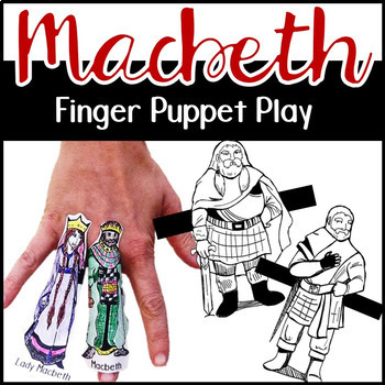 Preview of Macbeth Activity for ANY Scene : Macbeth finger puppets a drama activity