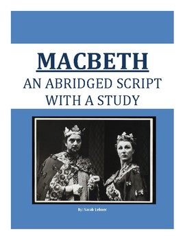 Preview of Macbeth: An Abriged Shakespeare Script with a Study