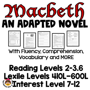 Preview of Macbeth An Adapted Novel with Unit For Struggling Readers & SpEd
