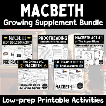 Preview of Macbeth BUNDLE of Activities to Study Shakespeare's Scottish Play