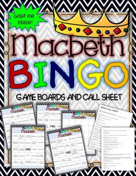 Preview of Macbeth Bingo: Instructions, Game Board, And Call Sheets
