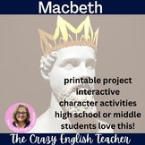 Macbeth Characterization Lessons Activities and Crowns