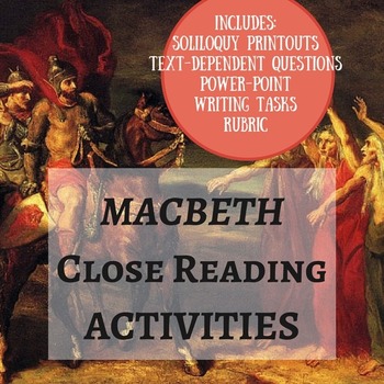 Preview of Macbeth Close Readings (4 Soliloquies!)