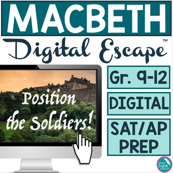 Preview of Macbeth Digital Escape Room for Honors SAT AP Prep Review Activity (Digital)