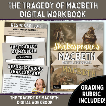 Preview of Macbeth Digital Workbook | Shakespeare's The Tragedy of Macbeth Workbook