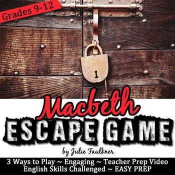 Preview of Escape Room Break Out Box Game, Macbeth