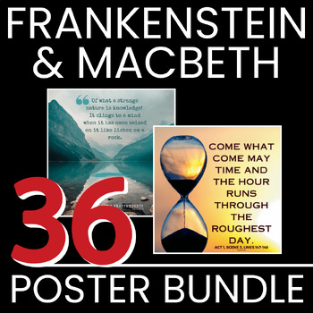 Preview of Macbeth & Frankenstein Quote Posters/Display/Bulletin Board/Decoration/Printable