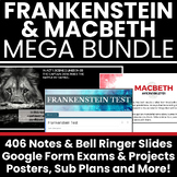 Macbeth & Frankenstein Slides, Tests, Projects, Sub Plans 