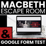 Macbeth Google Form Escape Room and Test - No Prep Review 