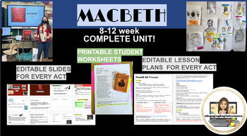 Preview of Macbeth COMPLETE Bundle - 8-9 week unit! Includes Lesson Plans, Slides & More!