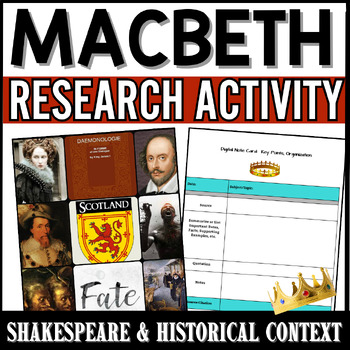 Preview of Macbeth Introduction | Macbeth Unit Research Project | William Shakespeare