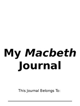 Preview of Macbeth Journal Full Size