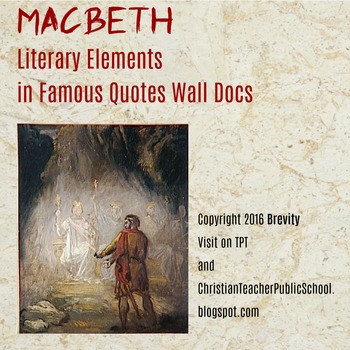 Preview of Macbeth Literary Elements in Famous Quotes Wall Docs
