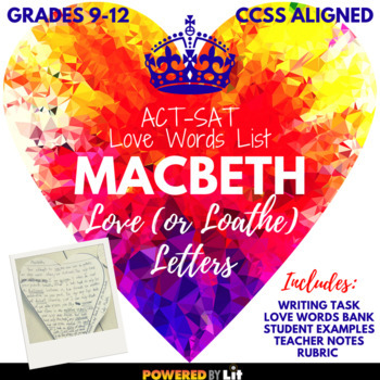 Preview of Macbeth Love (or Loathe) Letter Assessment with ACT/SAT Vocab