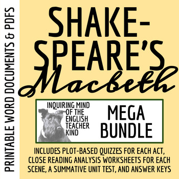 Preview of Macbeth Quizzes, Close Reading Activities, Test, and Answer Keys (Bundle)