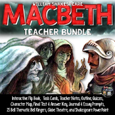 Macbeth Bundle, Task Cards, Flip Book, Quizzes, Writing, T