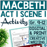 Macbeth Act 1 Scene 1 Intro Activity Timed Creative Writin