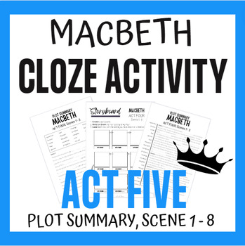 Preview of Macbeth PLOT cloze activity - Act Five
