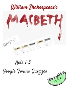 Preview of Macbeth Quiz Bundle (Acts 1-5)