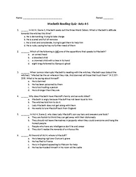 shakespeare macbeth questions and answers