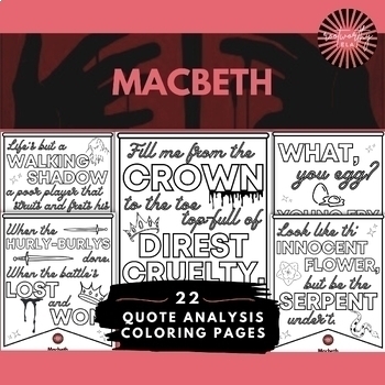 Preview of Macbeth | Quotation Analysis Coloring Pages Activity