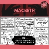 Macbeth | Quotation Analysis Coloring Pages Activity
