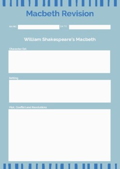 Preview of Macbeth Revision Booklet