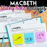 Macbeth: Sticky Note Literary Analysis Activities & Organizers