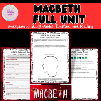 Macbeth Entire Unit Bundle | Study Guides | Activities | Pre-Reading