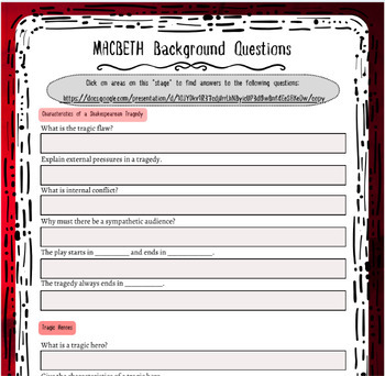 Macbeth Entire Unit Bundle | Study Guides | Activities | Pre-Reading