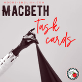 Macbeth Task Cards (36 cards) / Editable Google Slides