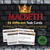 Macbeth Task Cards: Figurative Language Analysis, Quizzes,