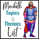 Macbeth Topics & Themes List for Writing and Discussion