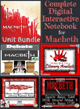 Preview of Macbeth Unit Bundle - Digital Unit Bundle for Distance Learning