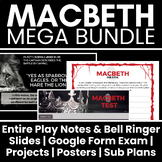 Macbeth Unit Mega Bundle: Slides, Exam, Projects, Sub Plan