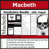 Macbeth - Vocabulary Lists, PowerPoints, Quizzes, and Keys