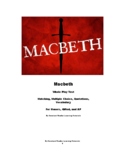 Macbeth Whole Play Test / Exam for Honors, Gifted, and AP