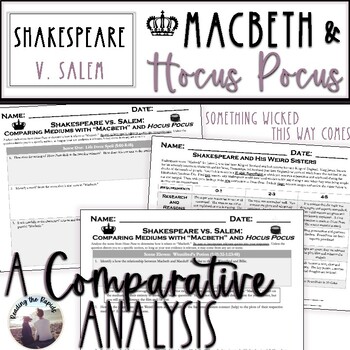 Preview of Macbeth and Hocus Pocus Analysis Comparison Activity Lesson Project to End Unit