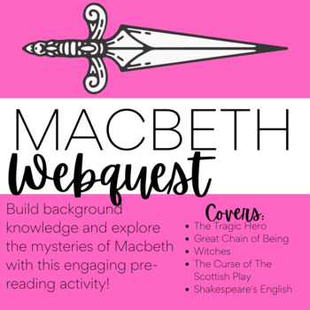 Preview of Macbeth by Shakespeare Web Quest | Context | Background | Pre-Reading 